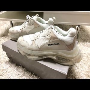 Balenciaga Triple S Sneaker Cream White Clear Sz45